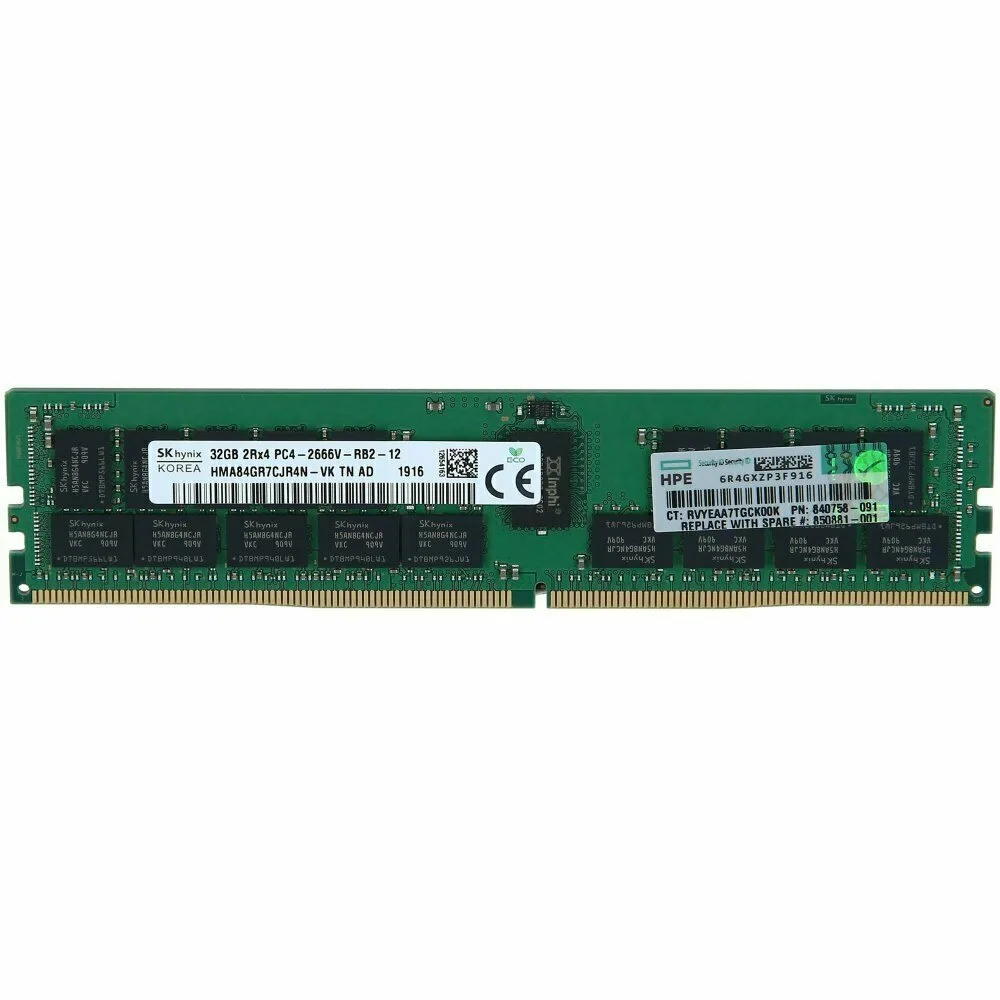 Модуль памяти HPE 32 Гб DDR4-2666 МГц (для Gen10) (850881-001B) Модуль памяти HPE 32 Гб DDR4-2666 МГц (для Gen10) (850881-001B)
