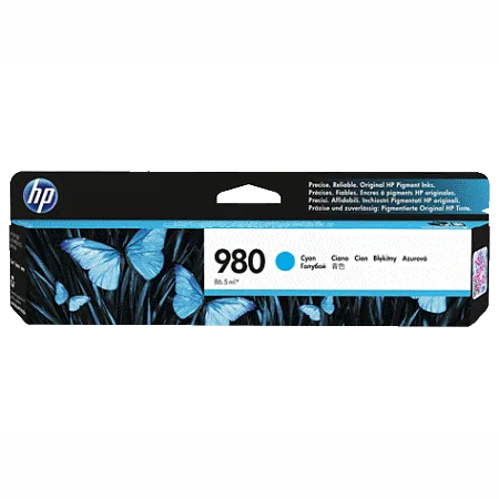 HP 980, Оригинальный струйный картридж HP, Голубой, 6600 стр (D8J07A)