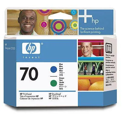 HP Печатающая головка HP 70 голубая и зелёная (C9408A) HP Печатающая головка HP 70 голубая и зелёная (C9408A)