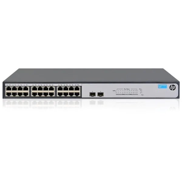 Коммутатор HP 1420-24G-2S Switch (24 ports 10/100/1000 + 2 SFP+ 1G/10G, unmanaged, fanless, 19 Коммутатор HP 1420-24G-2S Switch (24 ports 10/100/1000 + 2 SFP+ 1G/10G, unmanaged, fanless, 19