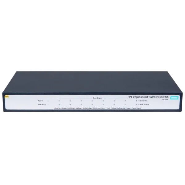 Коммутатор HPE OfficeConnect 1420, 8G, PoE+ (64 Вт) (JH330A#ABB) Коммутатор HPE OfficeConnect 1420, 8G, PoE+ (64 Вт) (JH330A#ABB)